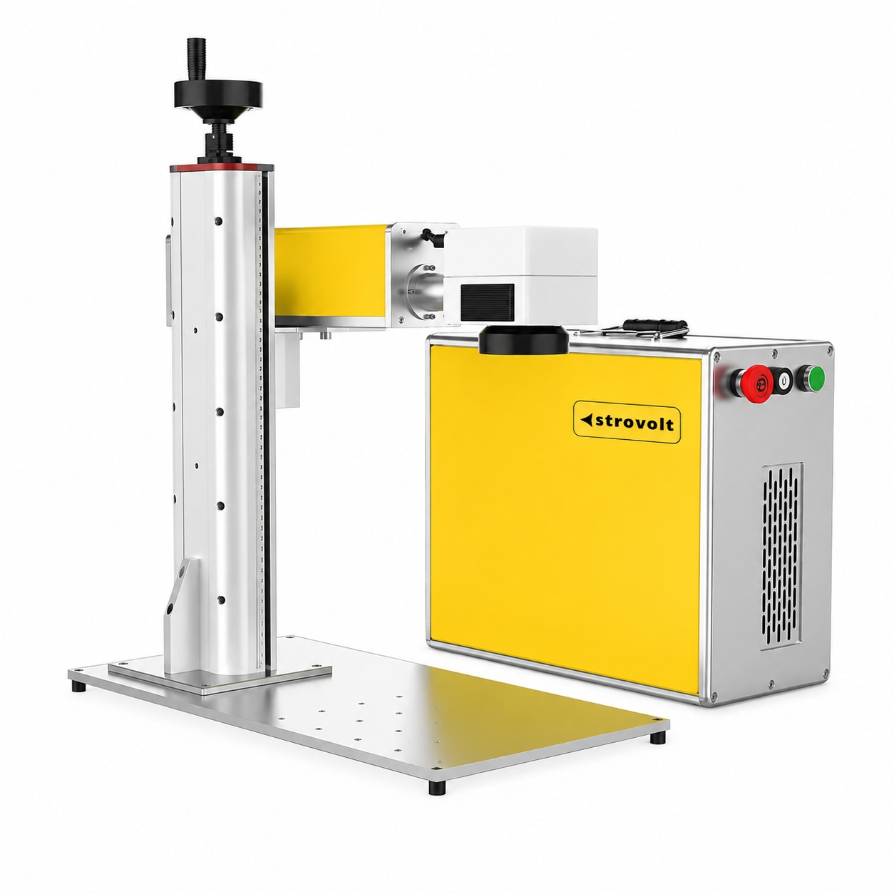 STROVOLT 100W fiber laser marking machine for color and black metal engraving with adaptive pulse technology
