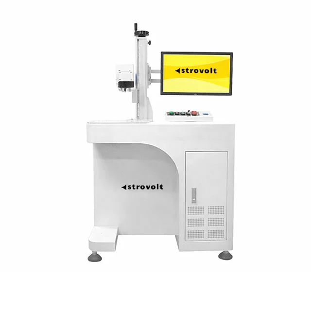 STROVOLT 100W Fiber Laser Marking Machine for metal with floor stand and PC control