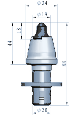 STROVOLT RM005 Road Milling Pick with Ø20 mm shank for heavy-duty asphalt cutting