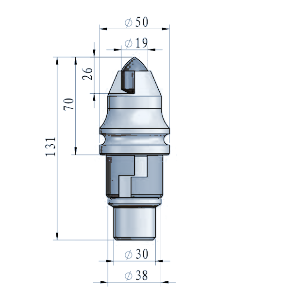 STROVOLT FD027 foundation drilling pick with Ø30/38 mm step shank for precise masonry and concrete boring