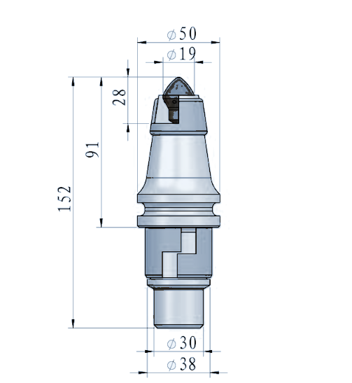 STROVOLT FD029 foundation drilling pick with Ø30/38 mm step shank for precise masonry and concrete drilling