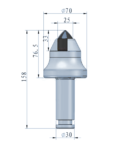STROVOLT RH003 Roadheader Pick with Ø30 mm shank for heavy-duty cutting applications