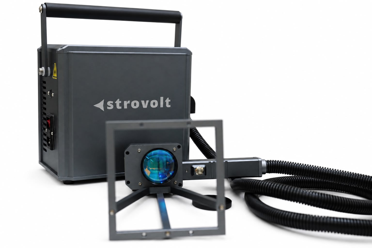 STROVOLT STROLS-M-35218 handheld marking head with F-theta lens, marking frame and fiber cable