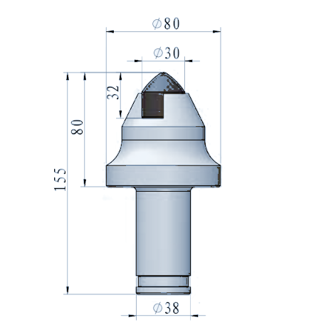STROVOLT RH021 Roadheader Pick with Ø38 mm shank for heavy-duty underground mining and tunneling