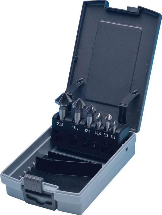 STROVOLT 6-piece HSS countersink set in metal case — image 1