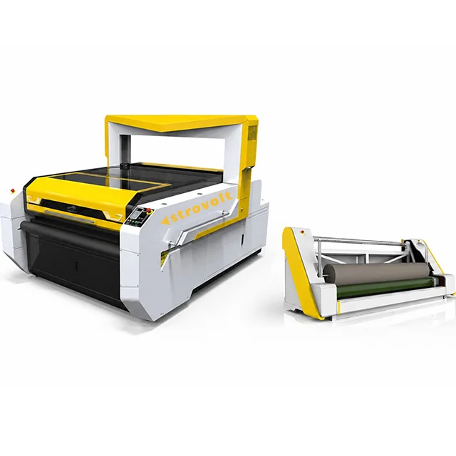 STROVOLT Automatic Single Station Large Platform CAD Vision Scanning Fabric Laser Cutting Machine — front view — STROVOLT — Laser Cutting Machines — Saudi Arabia