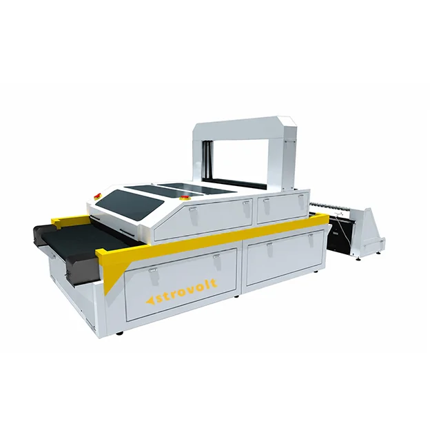 STROVOLT Automatic Single Station Large Platform CAD Vision Scanning Fabric Laser Cutting Machine — side view — STROVOLT — Laser Cutting Machines — Saudi Arabia