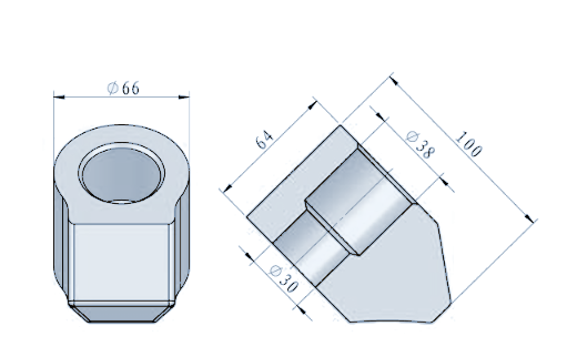 STROVOLT STRO-FD036 weld-on holder technical drawing with dimensions in mm