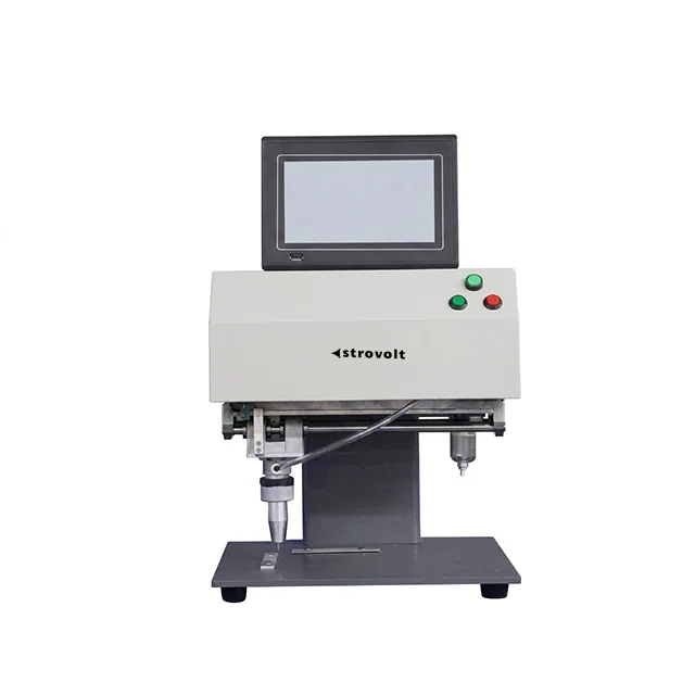 STROVOLT Portable Desktop Dot Peen Nameplate Marking Machine with LCD Touchscreen — front view — STROVOLT — Pneumatic Marking Machines — Saudi Arabia