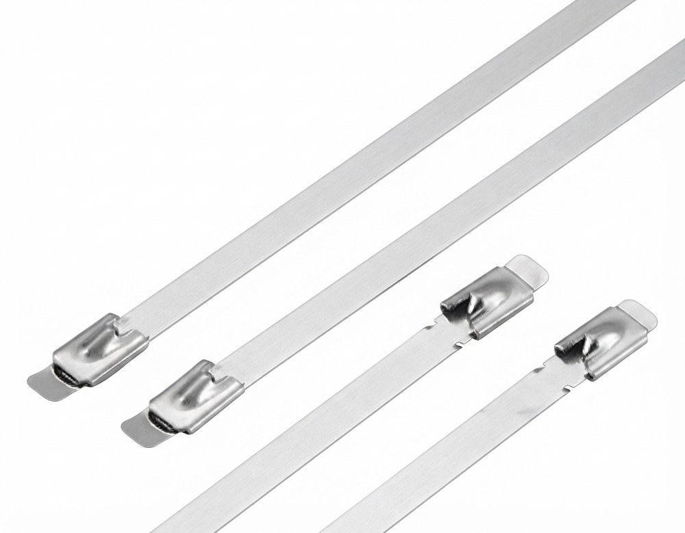 STROVOLT 7.9×750 stainless steel cable ties - ball lock with tongue head product photo — image 2