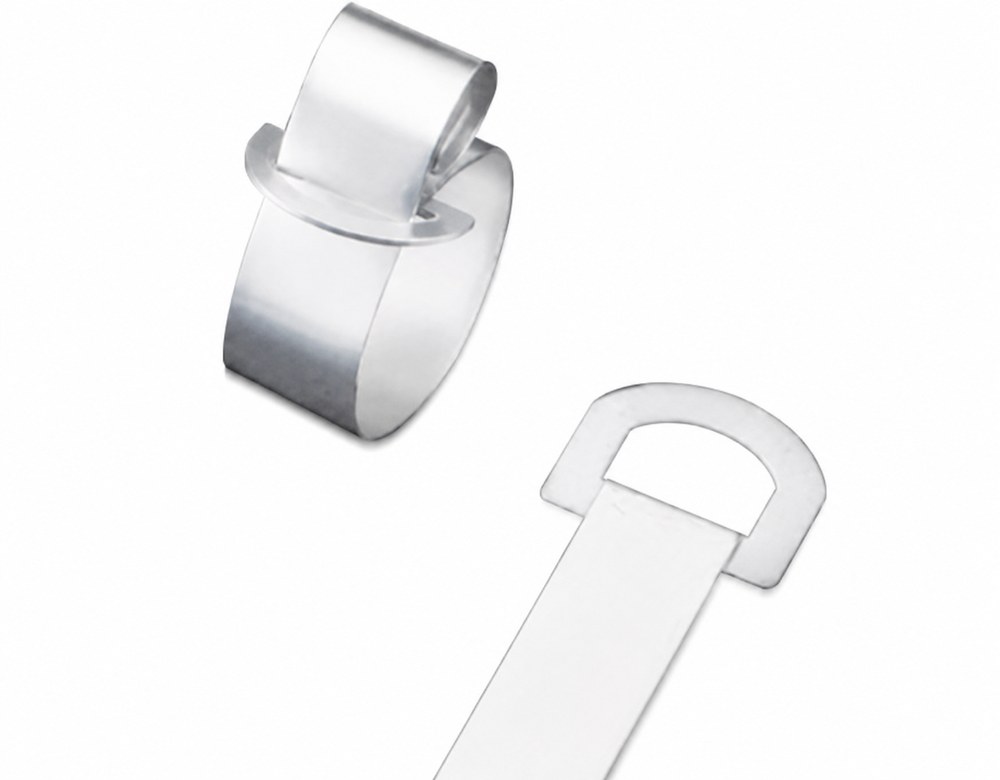 STROVOLT stainless steel ring-type D-lock cable ties, 12×250mm, corrosion-resistant for secure bundling