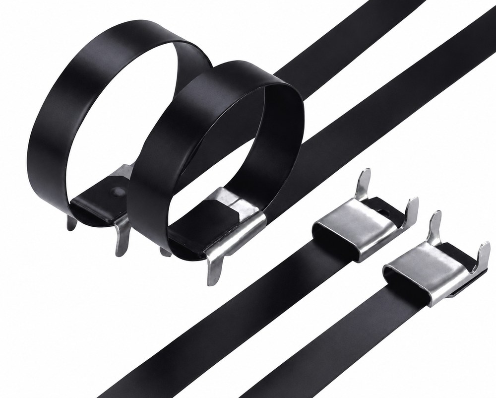 STROVOLT 6.5×600 stainless steel epoxy coated cable ties - wing lock type product photo — image 3