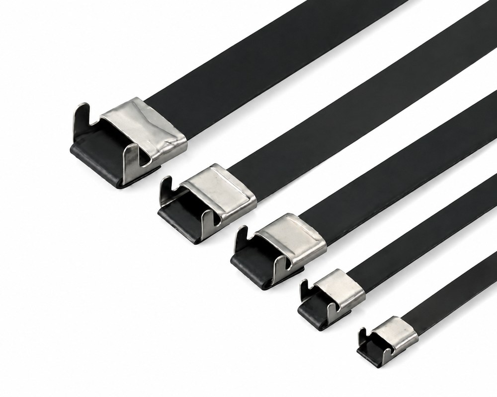 STROVOLT 12.7×650 stainless steel pvc coated cable ties - wing lock type product photo — image 2