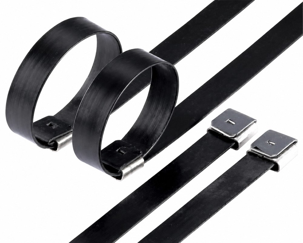 STROVOLT 16×450 stainless steel plastic coated cable ties - o lock type product photo — image 3