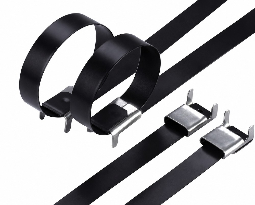 STROVOLT 16×500 stainless steel plastic coated ties - wing lock type product photo — image 3