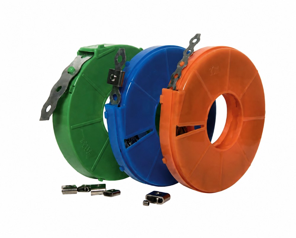 STROVOLT Universal Hole uncoated strapping for cable management, durable Type 17 hole strapping, reusable and adjustable