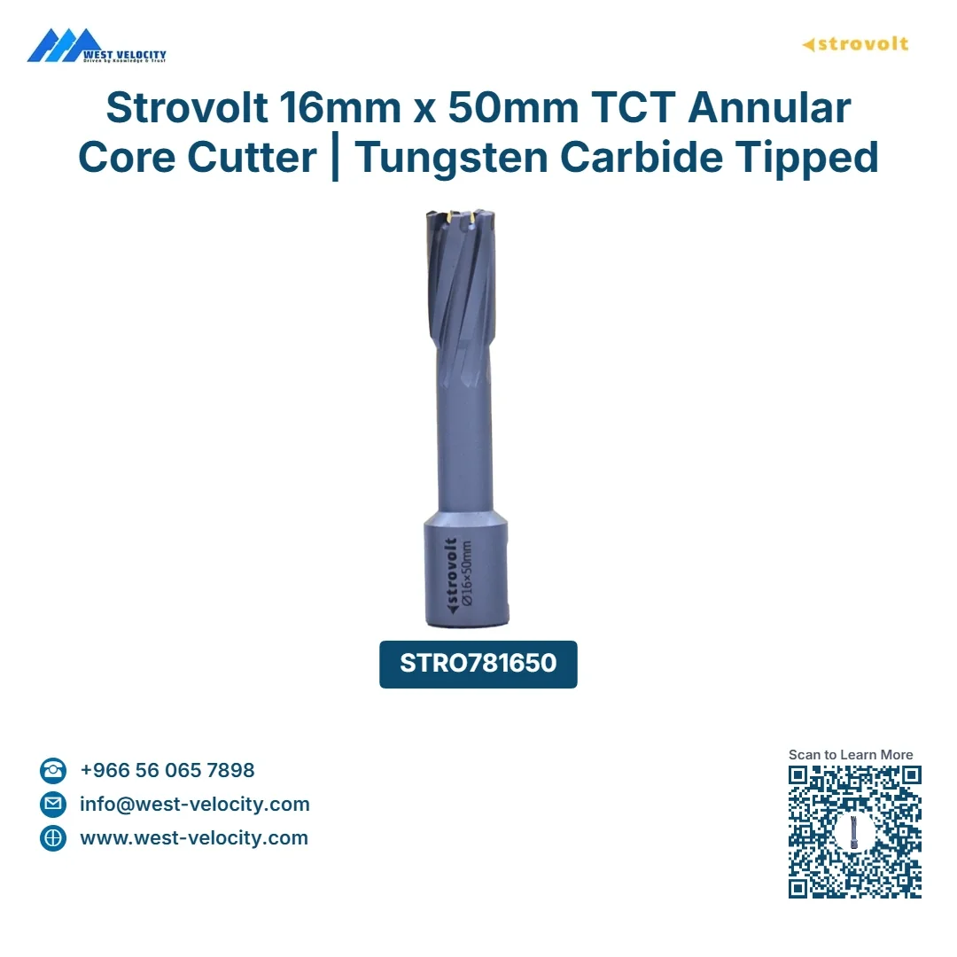 Strovolt 16mm x 50mm TCT Annular Core Cutter Tungsten Carbide Tipped Mag Drill Bit Heavy Duty Hole Saw for Stainless Steel, Rail & Hardened Steel STRO781650 - strovolt - SKU: STRO781650