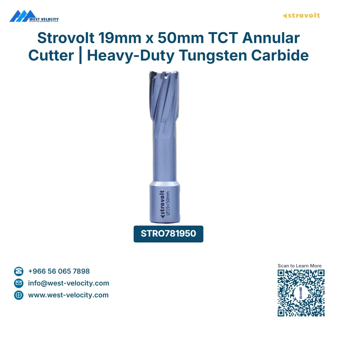 Strovolt 19mm x 50mm TCT Annular Cutter | Heavy-Duty Tungsten Carbide Mag Drill Bit for Steel - STROVOLT - SKU: STRO781950 - Saudi Arabia