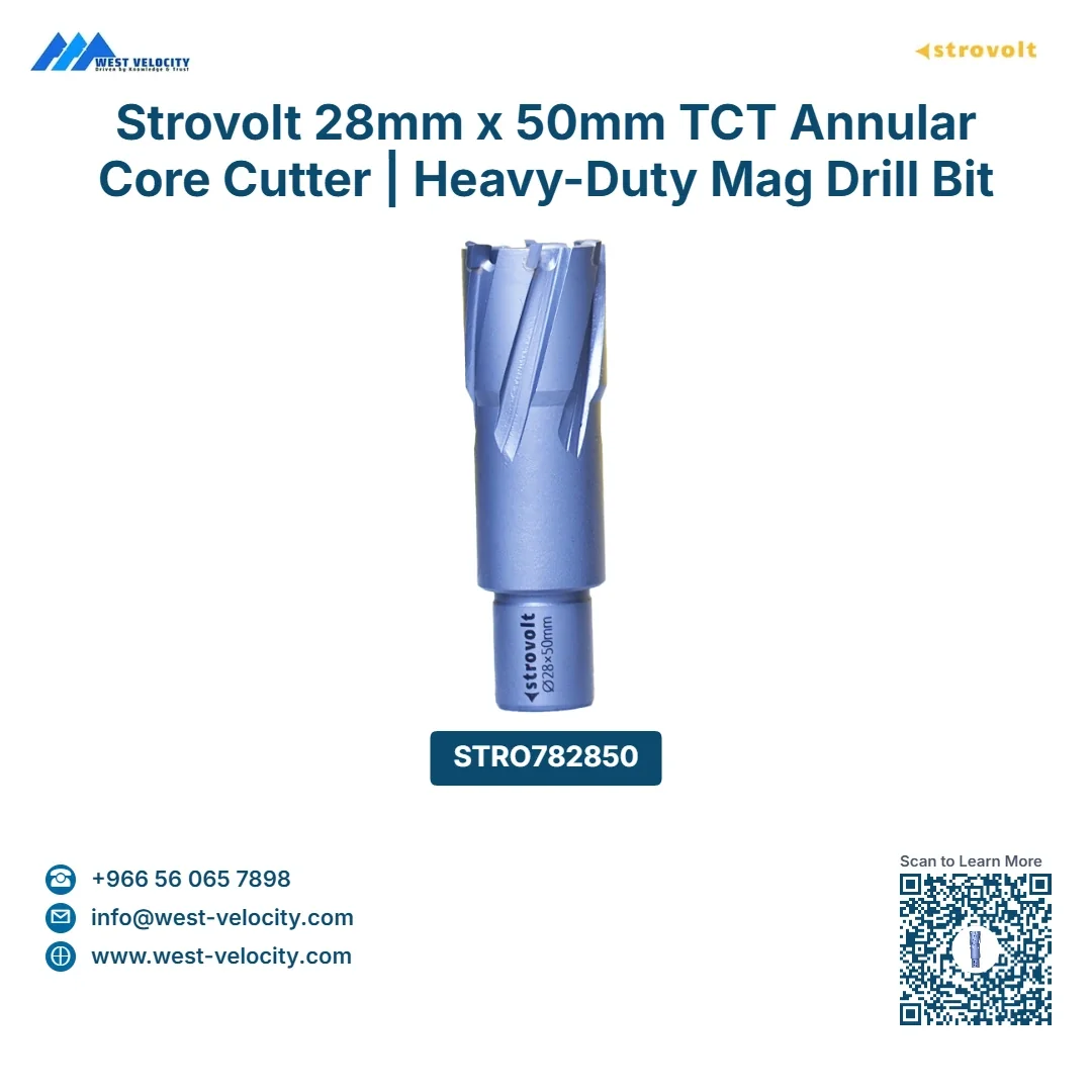 Strovolt 28mm x 50mm TCT Annular Core Cutter Industrial Tungsten Carbide Tipped Mag Drill Bit Heavy-Duty Hole Saw for Stainless Steel, Rail & Hardox STRO782850 - strovolt - SKU: STRO782850 - Available in Saudi Arabia