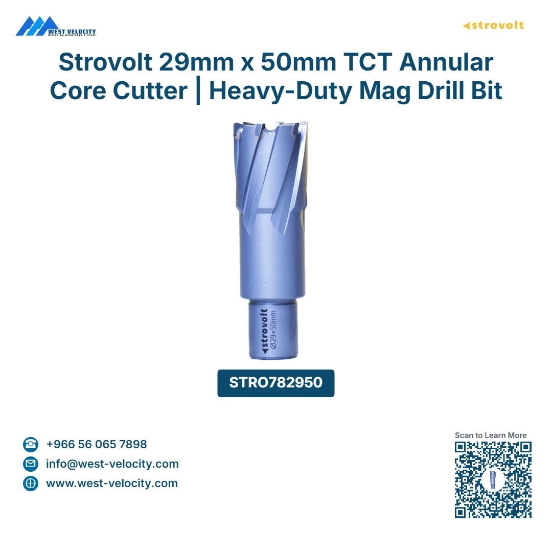 Strovolt 29mm x 50mm TCT Annular Core Cutter Industrial Tungsten Carbide Tipped Mag Drill Bit Heavy-Duty Hole Saw for Stainless Steel, Rail & Hardox STRO782950 - strovolt - SKU: STRO782950 - Available in Saudi Arabia