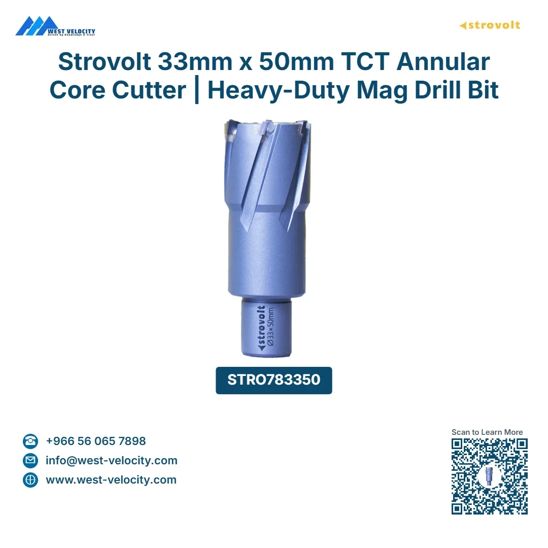 Strovolt 33mm x 50mm TCT Annular Core Cutter Industrial Tungsten Carbide Tipped Mag Drill Bit Heavy-Duty Hole Saw for Stainless Steel, Rail & Hardox STRO783350 - strovolt - SKU: STRO-783350-TCT-3350Brand - Available in Saudi Arabia