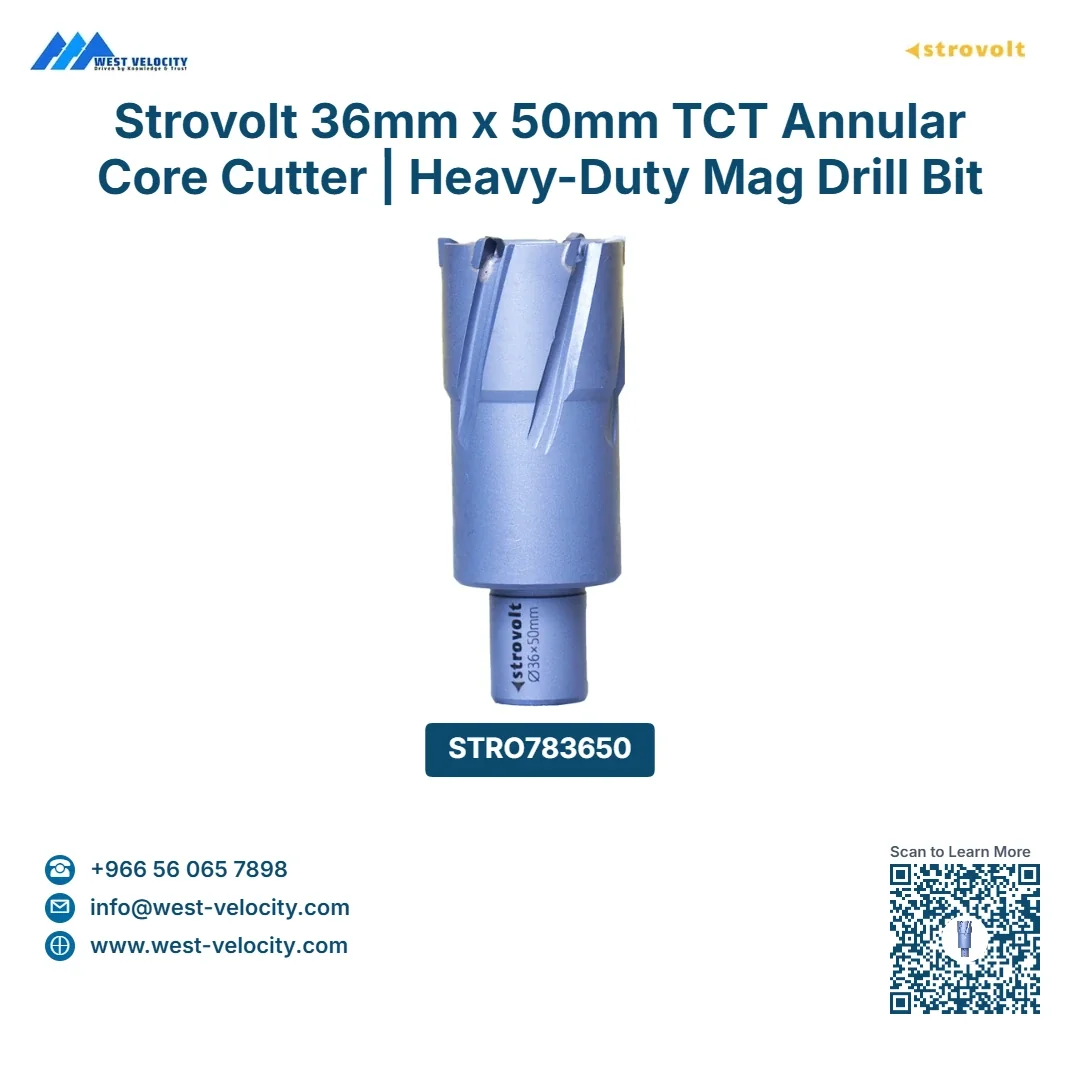 Strovolt 36mm x 50mm TCT Annular Core Cutter Industrial Tungsten Carbide Tipped Mag Drill Bit Heavy-Duty Hole Saw for Stainless Steel, Rail & Hardened Steel STRO783650 - strovolt - SKU: STRO-783650-TCT-3650Brand - Available in Saudi Arabia