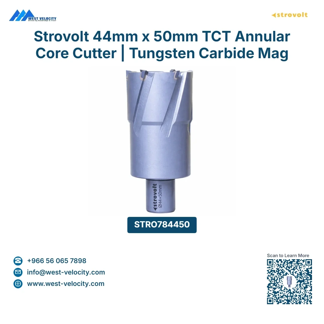 Strovolt 44mm x 50mm TCT Annular Core Cutter Industrial Tungsten Carbide Tipped Mag Drill Bit Heavy-Duty Hole Saw for Stainless Steel, Rail & Hardened Steel STRO784450 - strovolt - SKU: STRO-784450-TCT-4450Brand - Available in Saudi Arabia