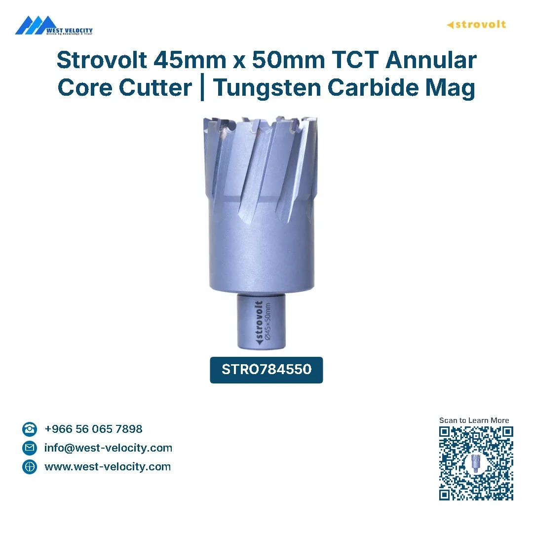 Strovolt 45mm x 50mm TCT Annular Core Cutter Industrial Tungsten Carbide Tipped Mag Drill Bit Heavy-Duty Hole Saw for Stainless Steel, Rail & Hardox - strovolt - SKU: STRO-784550-TCT-4550Brand - Available in Saudi Arabia