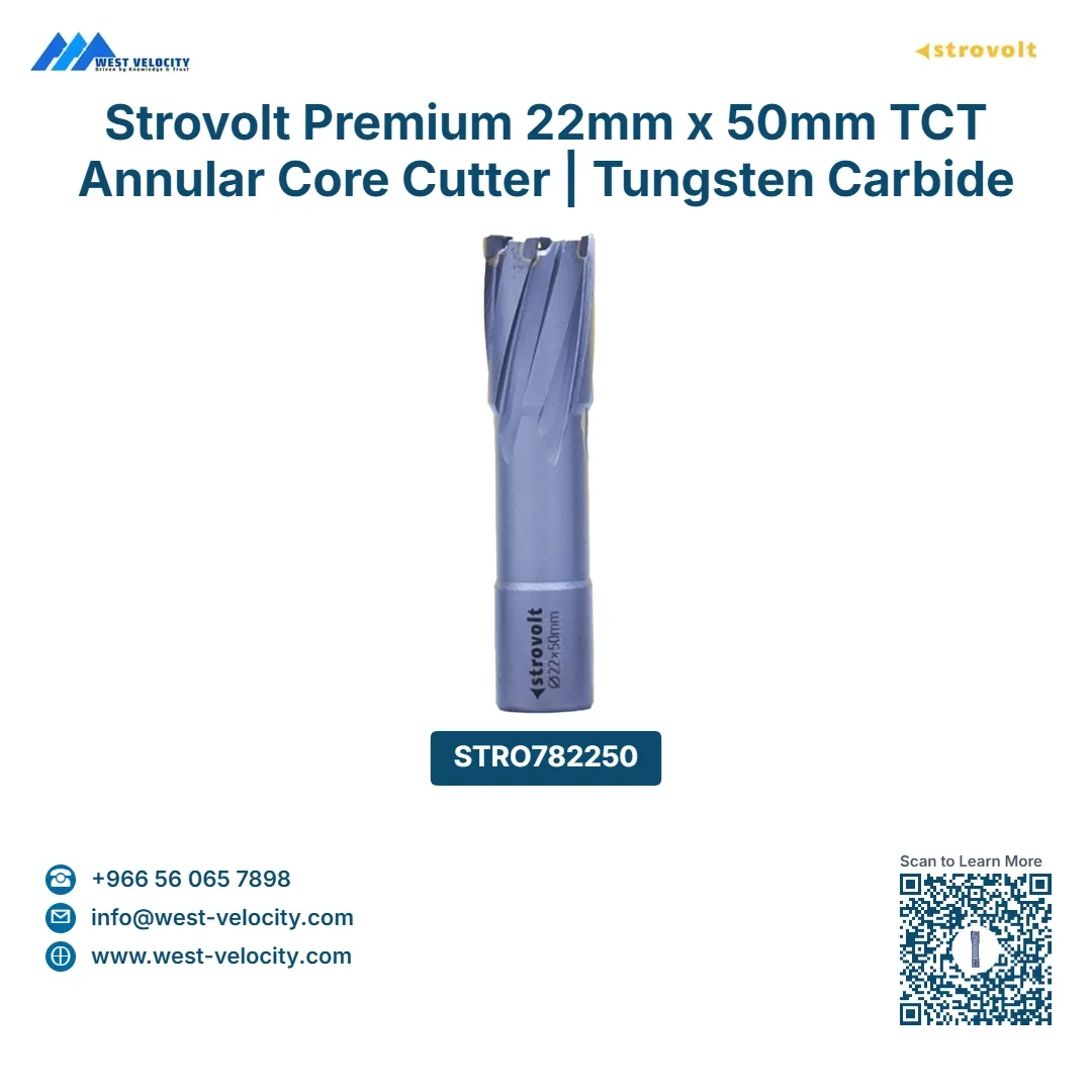 Strovolt Premium TCT Annular Core Cutter 22mm Diameter x 50mm Depth Tungsten Carbide Tipped Mag Drill Bit Part No: STRO782250 - strovolt - SKU: STRO782250