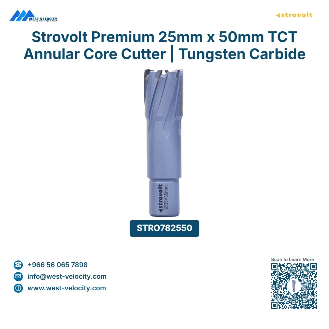 Strovolt Premium TCT Annular Core Cutter 25mm Diameter x 50mm Depth Tungsten Carbide Tipped Mag Drill Bit - strovolt - SKU: STRO782550