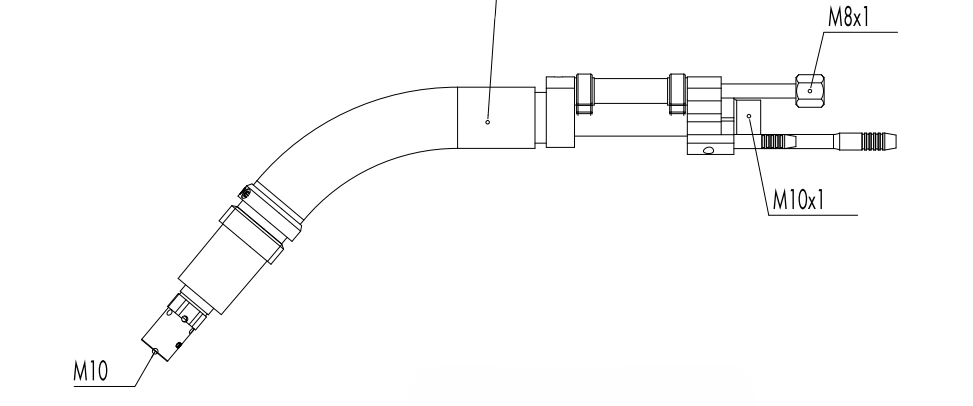ABICOR BINZEL Swan neck ABIMIG GRIP W 605 MIG welding gun with 50-degree bent neck for improved access in tight spaces