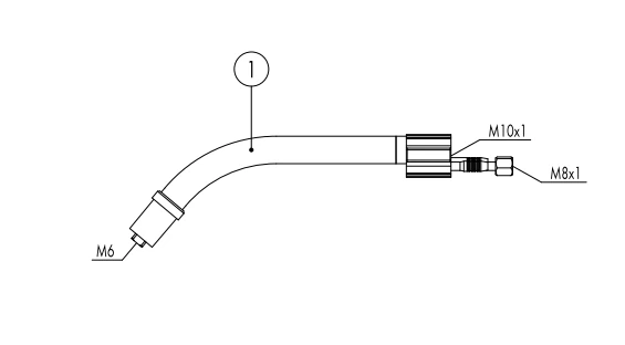 ABICOR BINZEL Swan neck MB 240 D welding torch, 50° bent angle, main product image