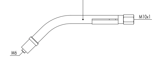 Abicor Binzel swan neck RAB GRIP 24 KD MIG welding gun with ergonomic handle and flexible neck