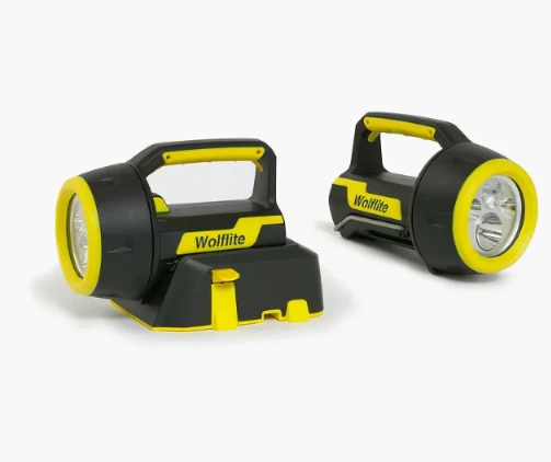 Wolf Safety WOLFLITE XT rechargeable LED handlamp, compact portable light with adjustable beam and battery power