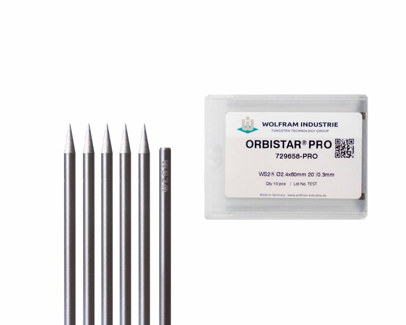 Wolfram Industrie Ready-to-Weld ORBISTAR WS2 Pre-Ground Electrode 3.2 mm, 40 / 60 mm, 20 d - TIG tungsten electrode Saudi Ara