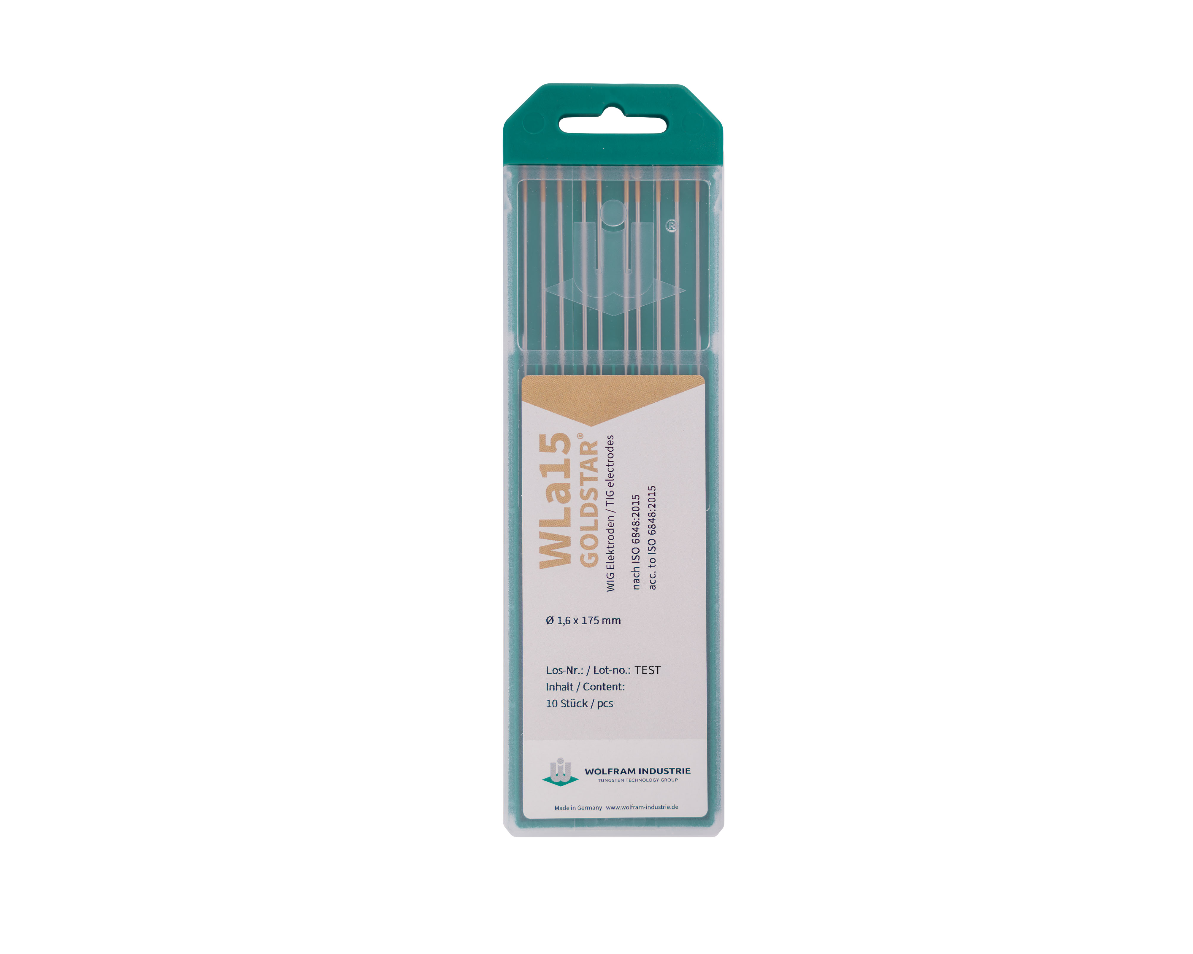 Wolfram Industrie WLa15 GOLDSTAR Lanthanated Tungsten Electrode 3.2 x 175 mm (Gold, pack o - TIG tungsten electrode Saudi Ara