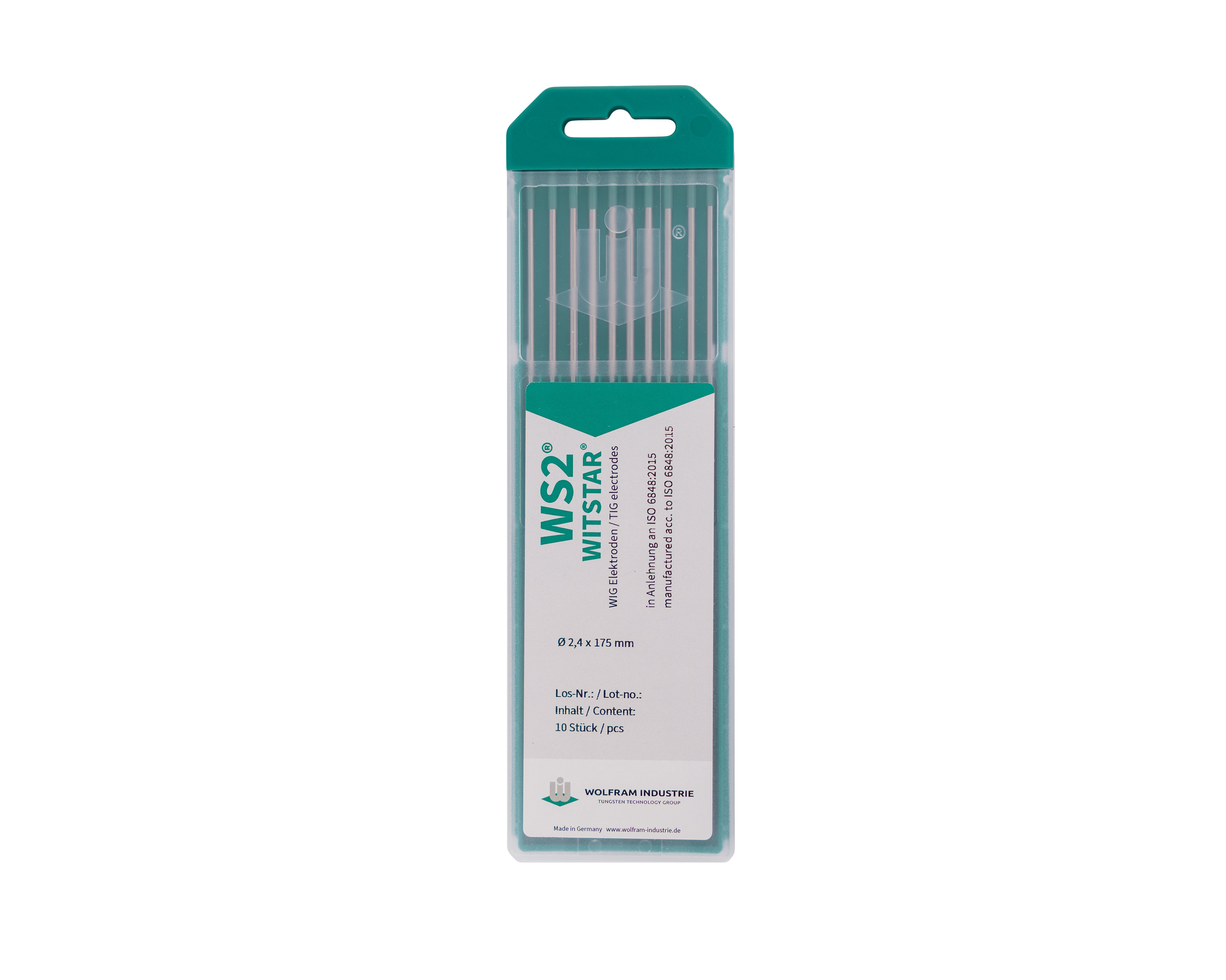 Wolfram Industrie WS2 WITSTAR Rare-Earth Tungsten Electrode 2.4 x 175 mm (Turquoise, pack  - TIG tungsten electrode Saudi Ara