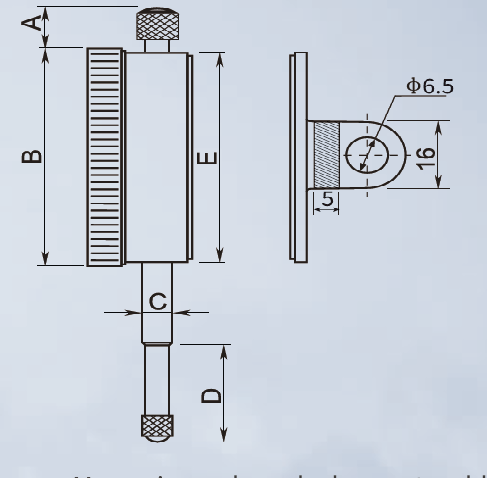 Dasqua 0-10mm Precision Dial Indicator - Shockproof DIN 878 Metric Gauge - Variations - Technical Diagram - Dasqua 5121-1105