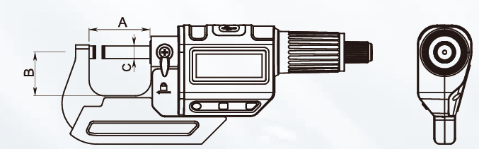 Dasqua Digital Outside Micrometer with Stainless Steel Spindle (0-25mm/0-1", 0.001mm Resolution) - Variations - Technical Diagram - Dasqua 4230-2005