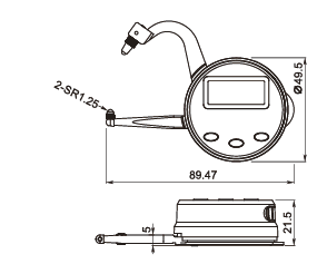 Dasqua Digital Thickness Gauge 0-25mm/0-1" – High Precision Electronic Caliper with LCD Display - Variations - Technical Diagram - Dasqua 2140-8105