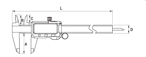 Dasqua DIN862 Digital Caliper with Data Output – Stainless Steel Professional Measuring Tool - Variations - Technical Diagram - Dasqua 2000-2005