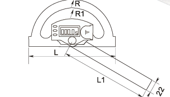 Dasqua Industrial Digital Protractor – 0-180° Stainless Steel Angle Finder with LCD Display - Variations - Technical Diagram - Dasqua 1022-1005