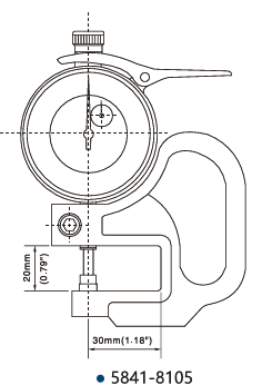 Dasqua Precision Dial Thickness Gauge – 0-10mm/0-30mm Range with Ceramic Measuring Faces - Variations - Technical Diagram - Dasqua 5841-8105