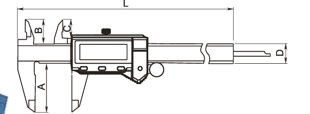 Dasqua Professional IP54 Digital Caliper – Stainless Steel Electronic Micrometer with Wireless Data Output - Variations - Technical Diagram - Dasqua 2000-1015