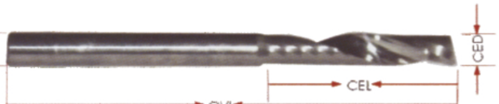 STROVOLT Ø3.175×40 single-flute router bit dimension diagram (D, l, L, d) — image 2