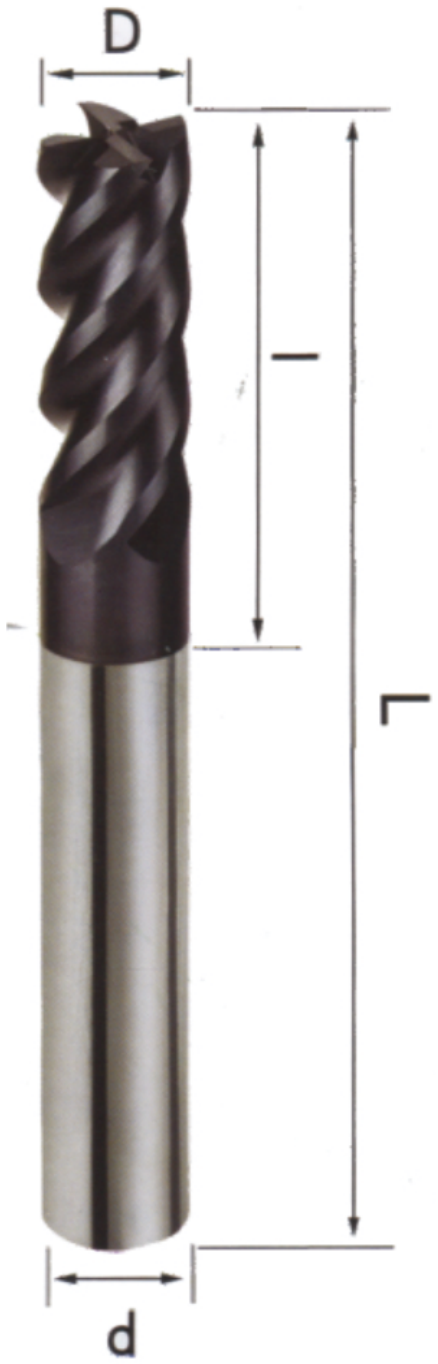 STROVOLT Ø8×75 square-end end mill dimension diagram (D, l, L, d) — image 2