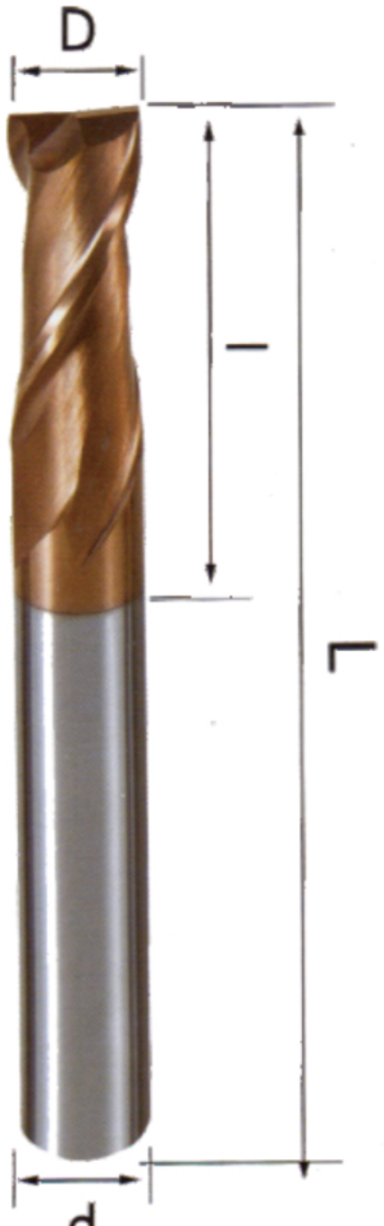 STROVOLT Ø8×75 square-end end mill dimension diagram (D, l, L, d) — image 3