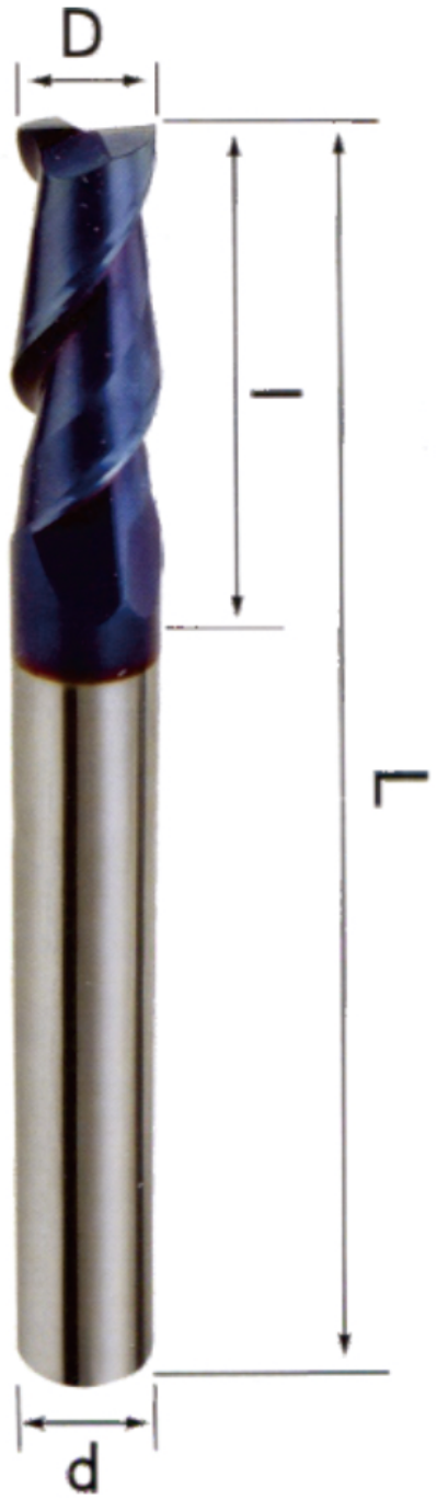 STROVOLT Ø8×75 square-end end mill dimension diagram (D, l, L, d) — image 2