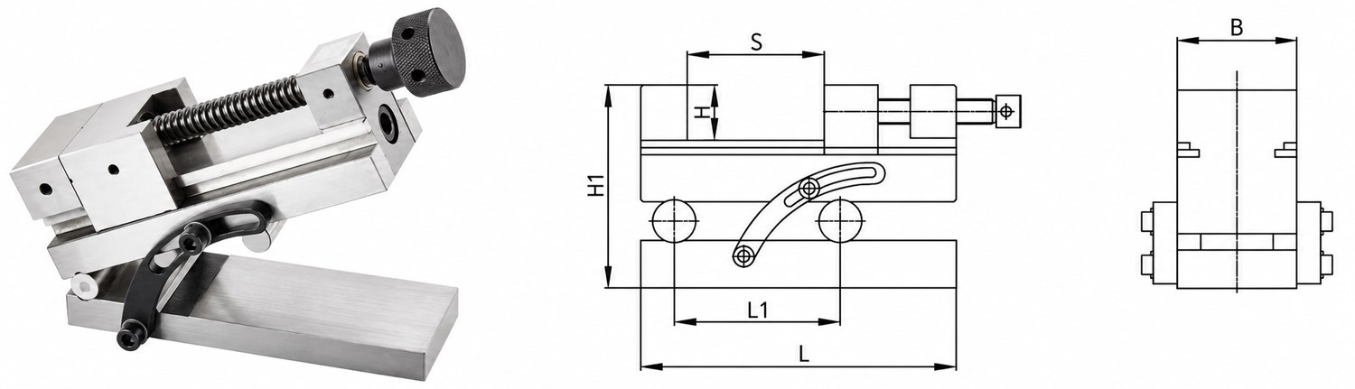 STROVOLT SV Series Precision Sine Vise SV-150 with high-accuracy clamping for machining tools