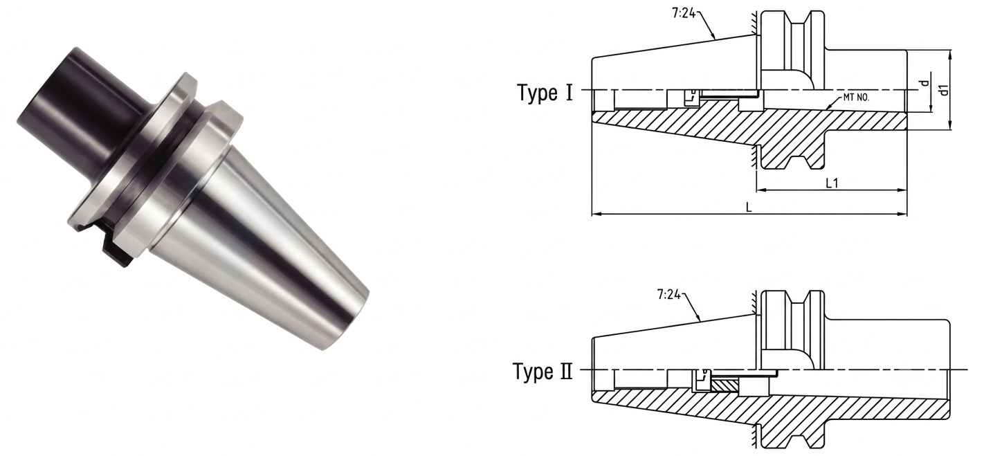 STROVOLT BT40-MTB3 Morse Taper tool holder with drawbar for MTB Series machine tools, precision BT40 shank